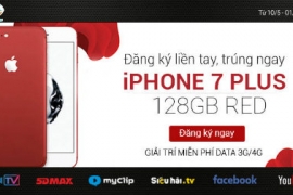 đăng ký dịch vụ Viettel trúng ngay iPhone7 plus 128GB Red