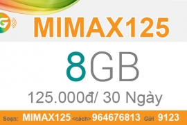 Nhận ngay 8GB data 3G với 125.000/tháng khi đăng ký gói MIMAX125 Viettel